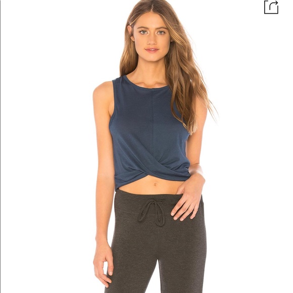 Beyond Yoga Crossroads Tank Mauve + Navy LARGE - Picture 1 of 4